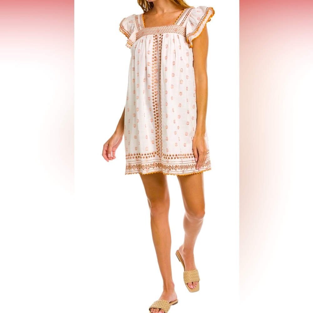 Mer St Barth Sandrine dress in copper and white size S Excellent Cond…